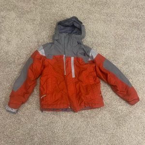 Boys SMALL red/ gray NORTH FACE COAT